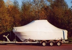 A new Beneteau Antares 620 on its way from the boat factory in France to Brighton Marina