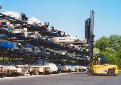 Boat storage, French style at Port Inland, Near Cannes, South of France