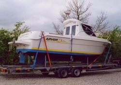 We loaded this modern fishing boat with Skeg Keel in Burnham-on-Couch, Essex.