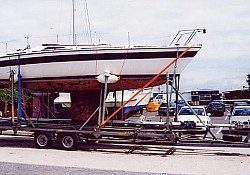 A Westerly loaded in Emsworth for delivery to Lake Windermere in the Lake District, Cumbria.