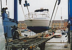 And arrives safely,on time, for lifting in the fantastic new marina at Eastbourne