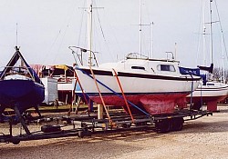 Summer Wine loaded in Emsworth, near Chichester for transport to Saltash near Plymouth.